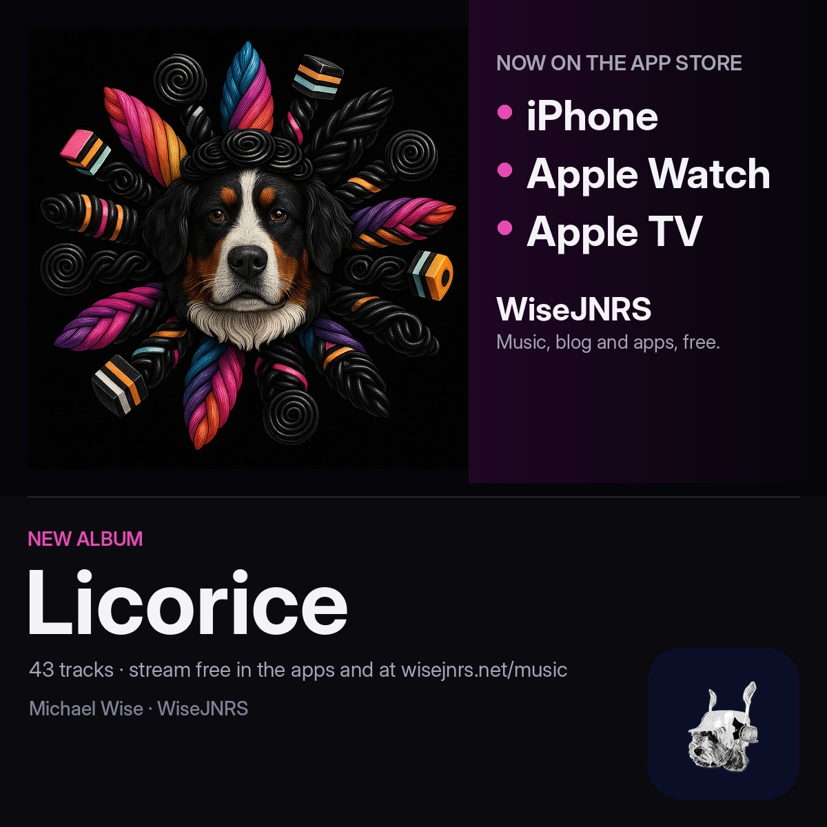 WiseJNRS on the App Store: iPhone, Apple Watch, Apple TV, and the new album Licorice